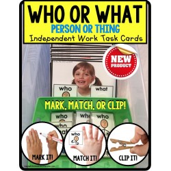 WHO or WHAT Categories TASK CARDS for Independent Work TASK BOX FILLER ACTIVITIES